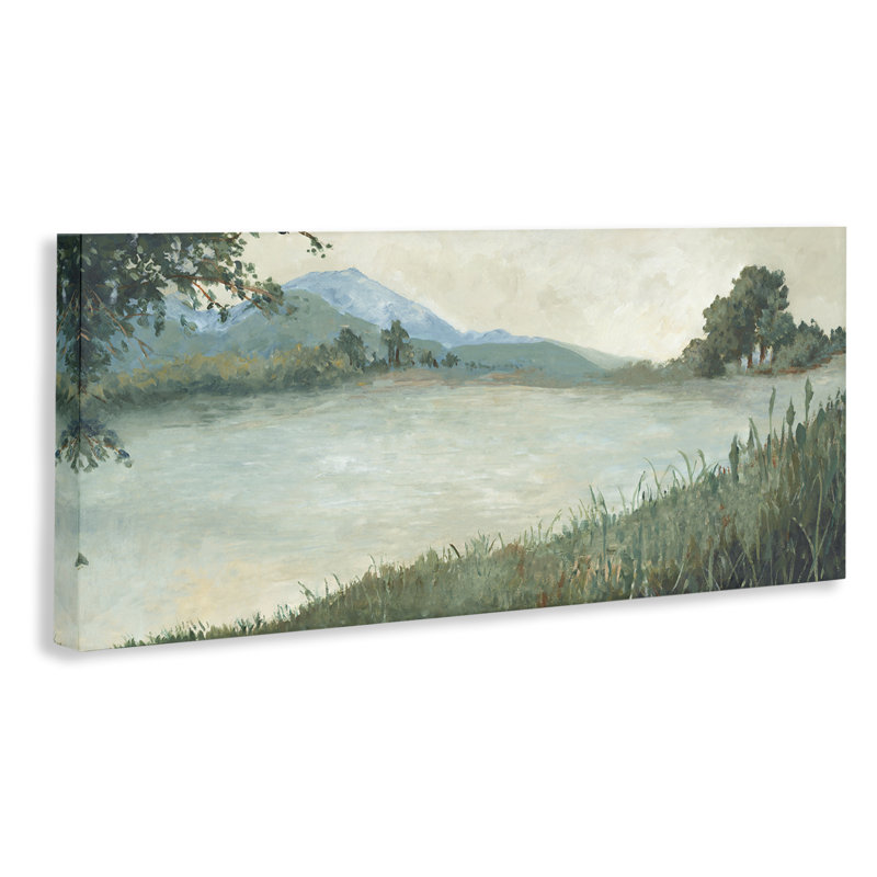 «Grasses» par Scenic Lake, art mural sur toile par Jacob Q, H 17 po x l 40 po
