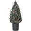 Arbre de Noël artificiel miniature 18 po avec pommes de pin et baies