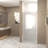 31-30"X 72" Pivot Shower Door, Chrome  Aluminum Frame, Half Frame ,1/4"(6Mm) Tempered Glass Explosion Proof Film,Stainless Steel Handle-121957808