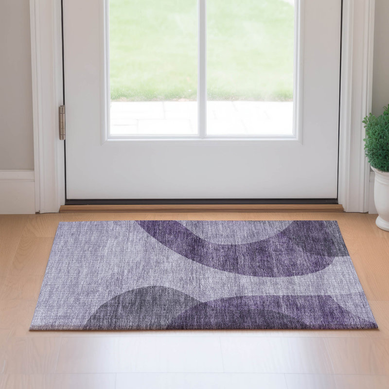 Tapis mauve Premium lavable à la machine, Rectangle 1 pi 8 po x 2 pi 6 po