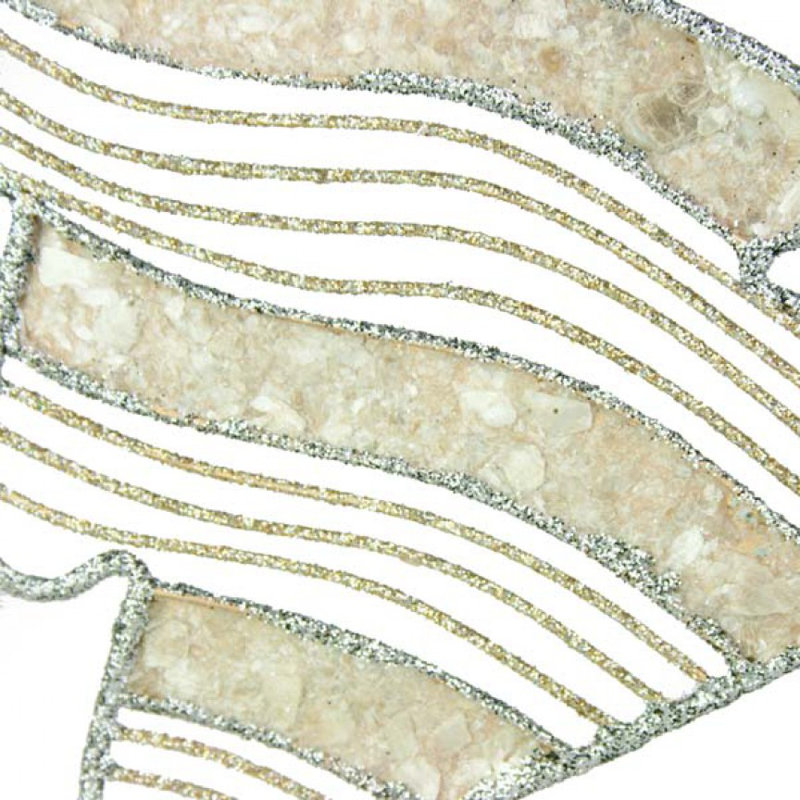 12cm Metal Holiday Shaped Ornament, Silver / Champagne Gold
