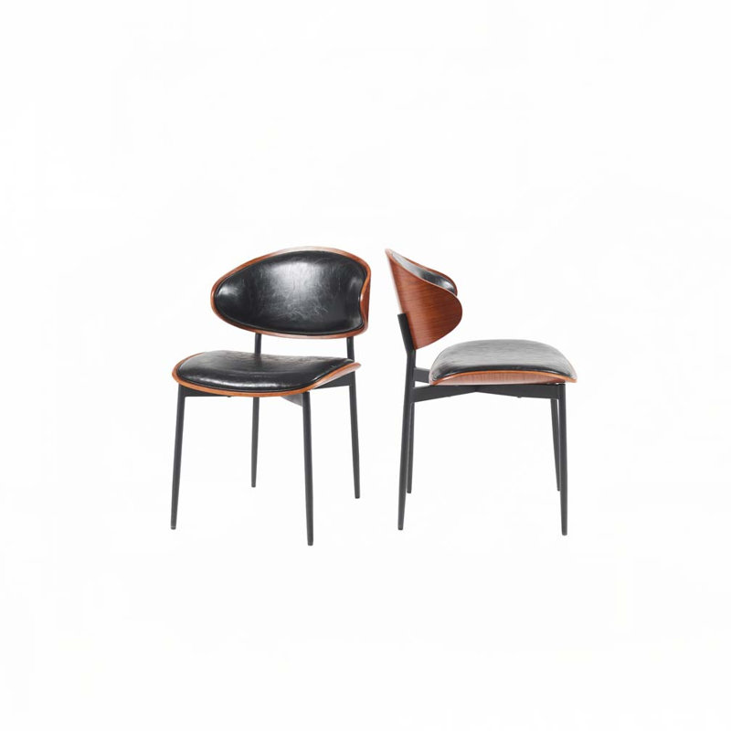 Chaises de salle à manger en similicuir, Noir