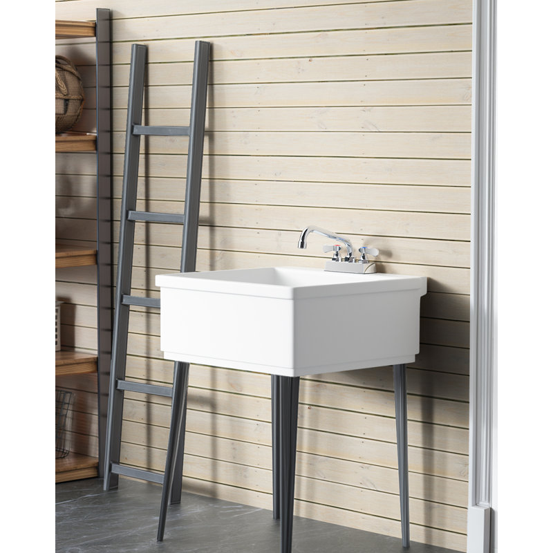 4 Inch Center Deck Mount Commercial Sink Faucet With 8" Swivel Spout And 90°Rotatable Dual Lever Handles