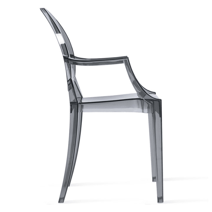  Fauteuil à dossier très grand Louis, Gris fumée