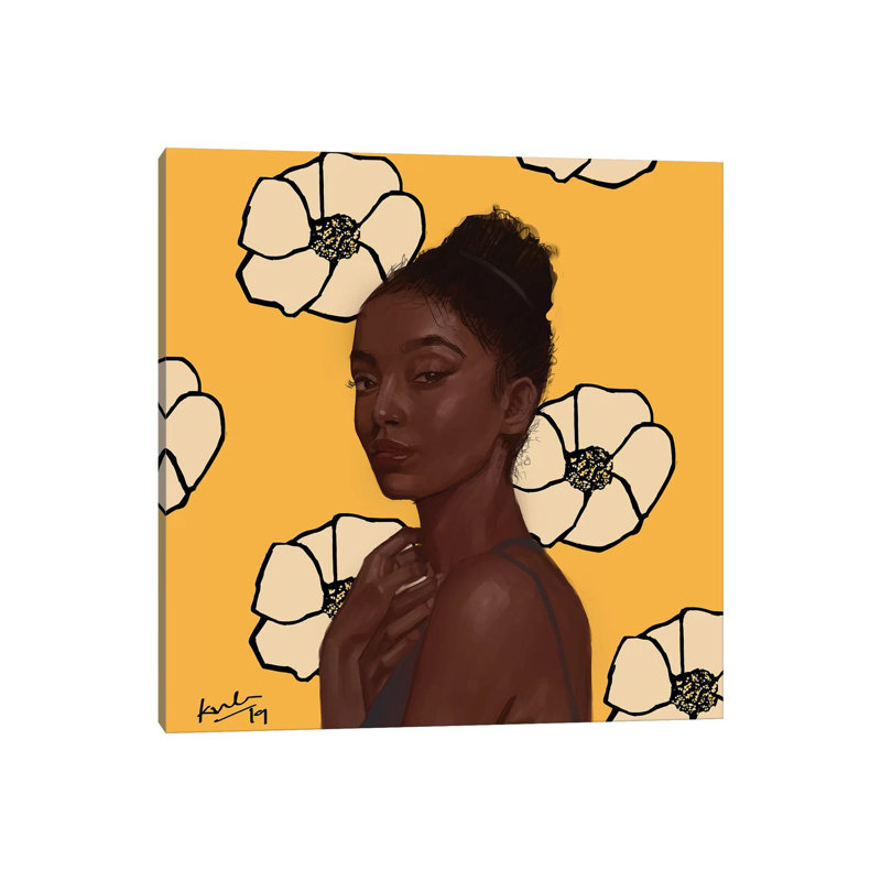Jaune par Adekunle Adeleke - reproduction d'art, Toile tendue, Pas de tapis, H 26 po x l 26 po x P 1,5 po