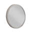 Miroir de commode Aren, cadre à bordure moulée, bois blanc, rond de 35 po
