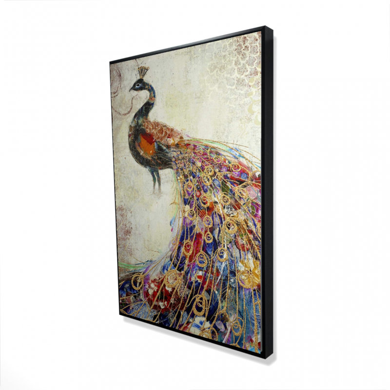 Impression de paon majestueux sur toile, H 36 po x l 24 po