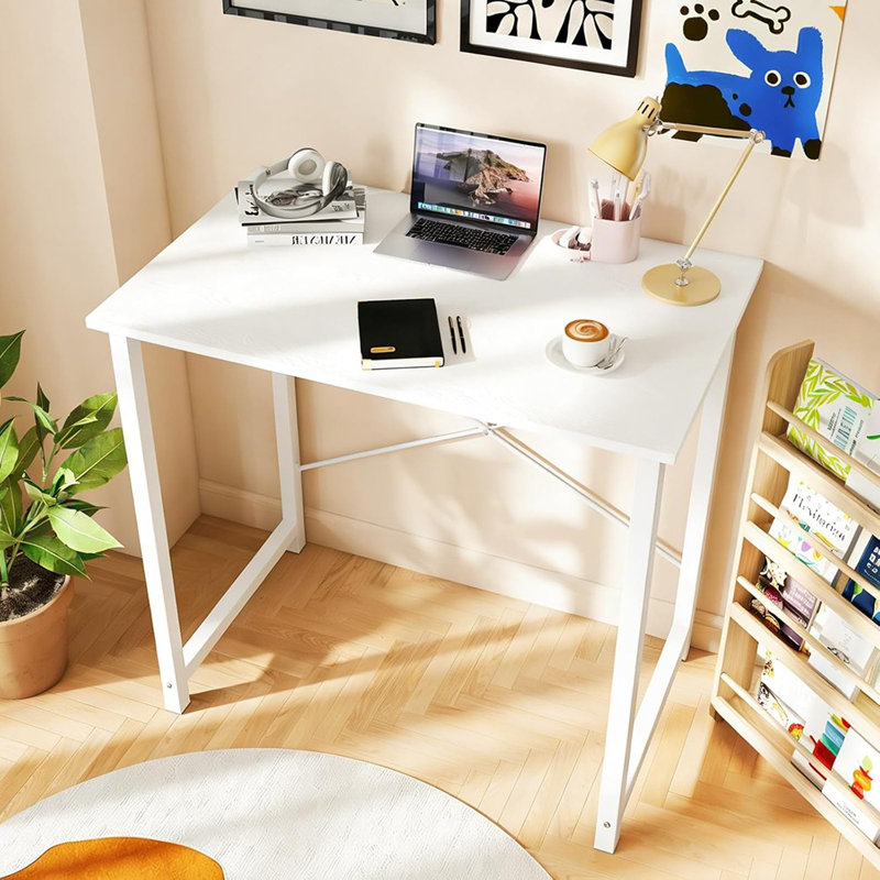 Petit bureau en bois blanc - Table d'écriture et d'étude simple et moderne pour la maison ou la chambre à coucher