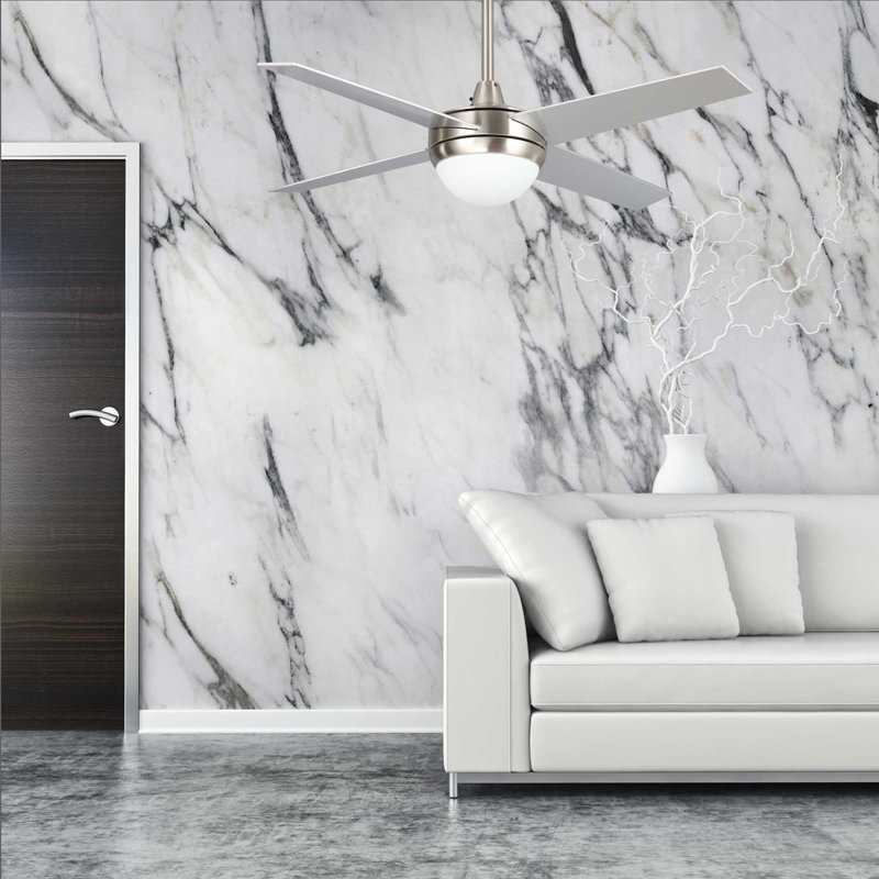 Neva Smart Ceiling Fan with wall control, Light Kit Included, Works with Google Assistant, Amazon Alexa, and Siri Shortcuts.