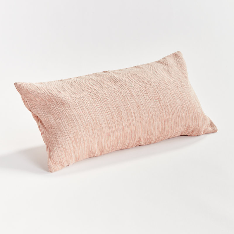Suri Polyester Indoor/Outdoor Pillow Cover & Insert, 12"H x 22"W, Blush, Rectangular