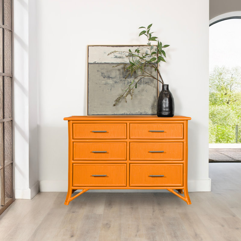 Bermuda 6 - Drawer Dresser, Citrus Orange