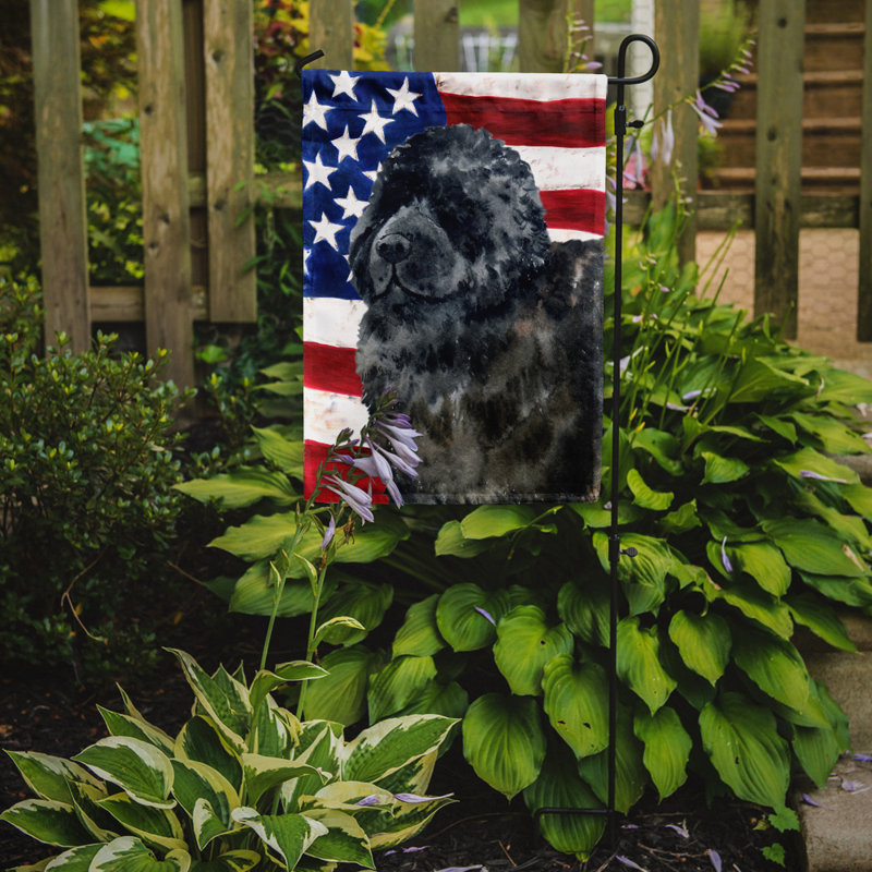 2 côtés en polyester de 2 côtés american drapeau de jardin, Chiot Terre-Neuve