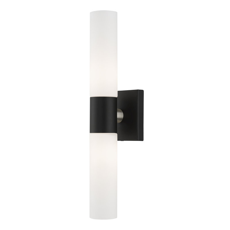 Cailum 2-Light Dimmable Vanity Light, Black/Brushed Nickel