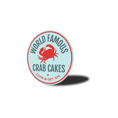 Famous Crab Cakes Aluminum Sign