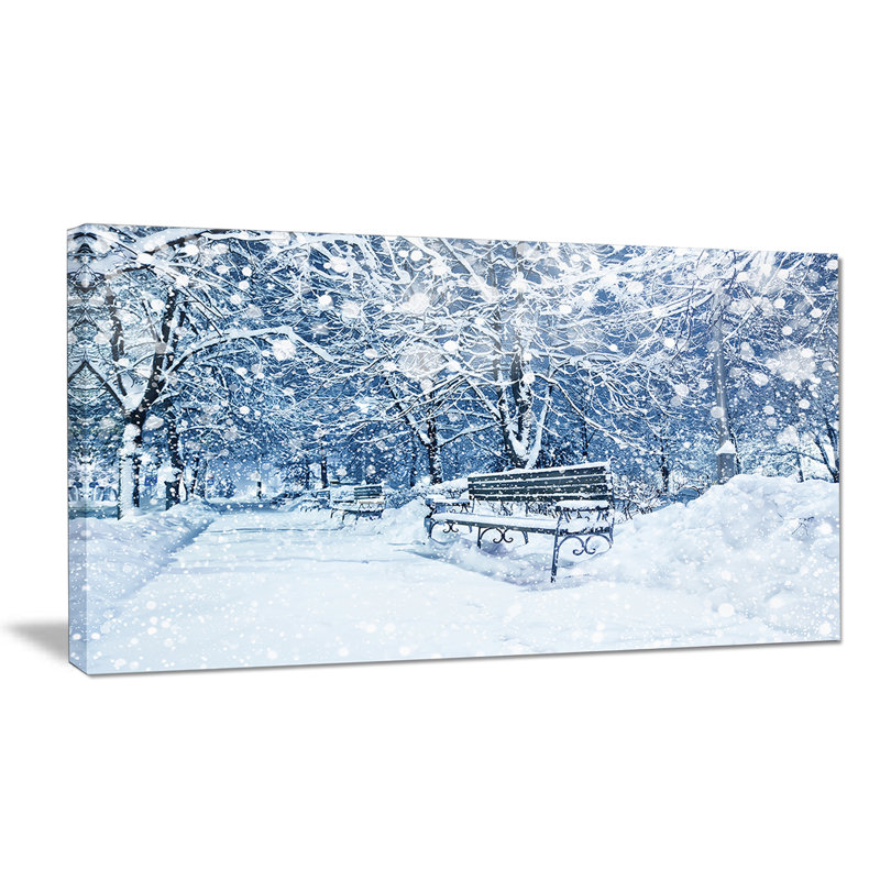 " City Covered With Snow ", 12" H x 20" W x 1" D