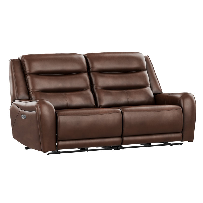 Two-piece Power Recline Leather Loveseat