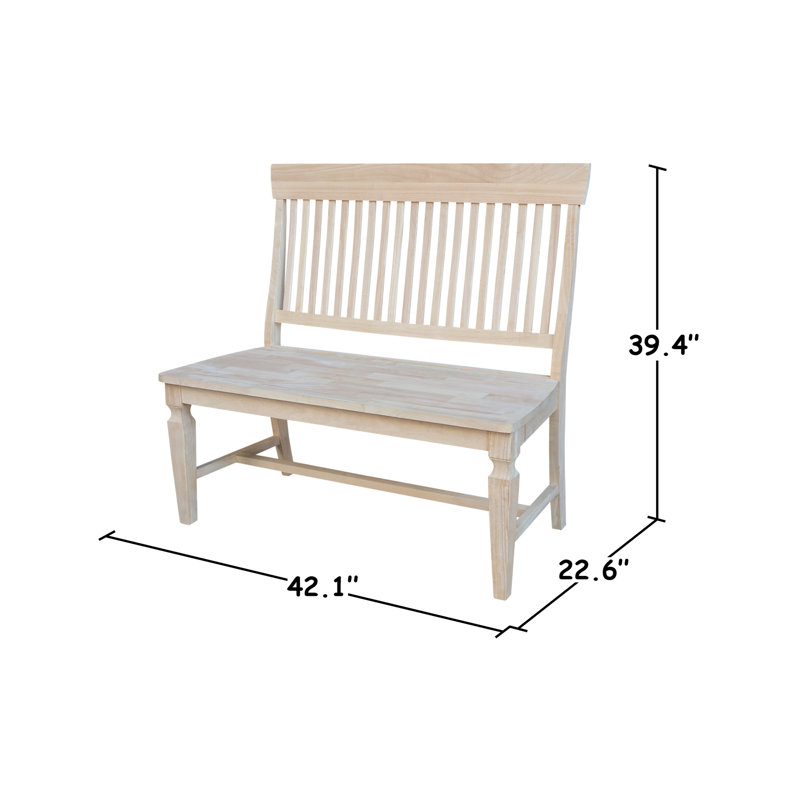 Skyla Solid Wood Bench, Unfinished