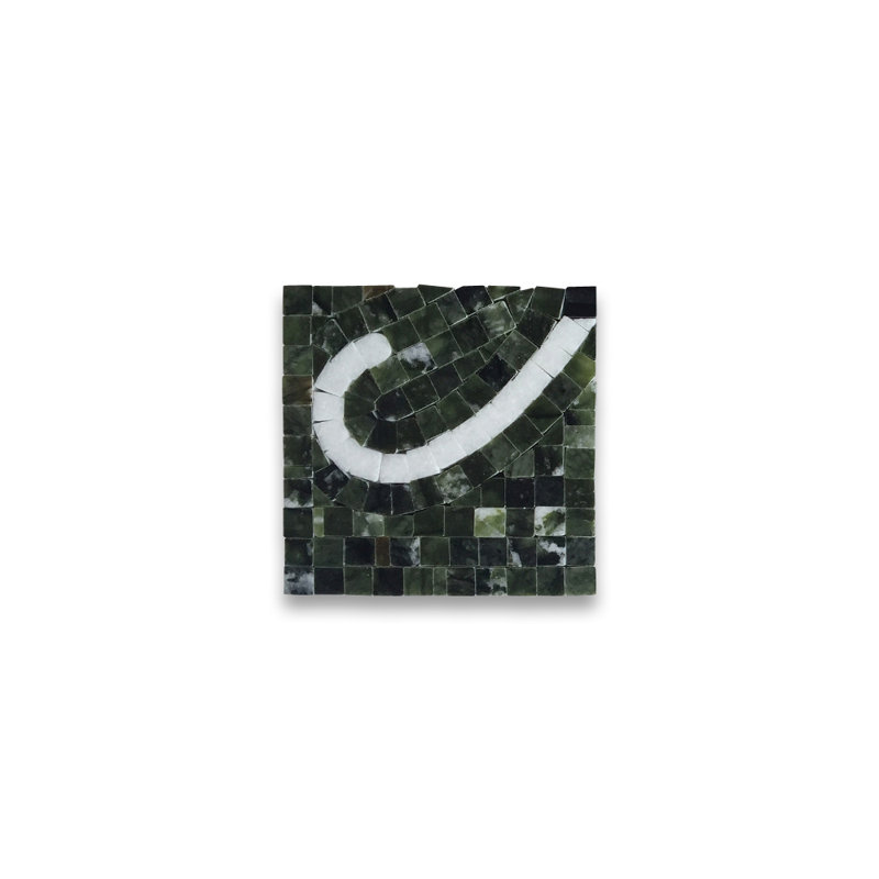 Carreau décoratif en marbre 4 po x 4 po vert / noir