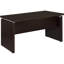 Bureau de coin Cappuccino de 211 cm (83 po) avec plateau spacieux et tablette coulissante, rangement pour clavier.