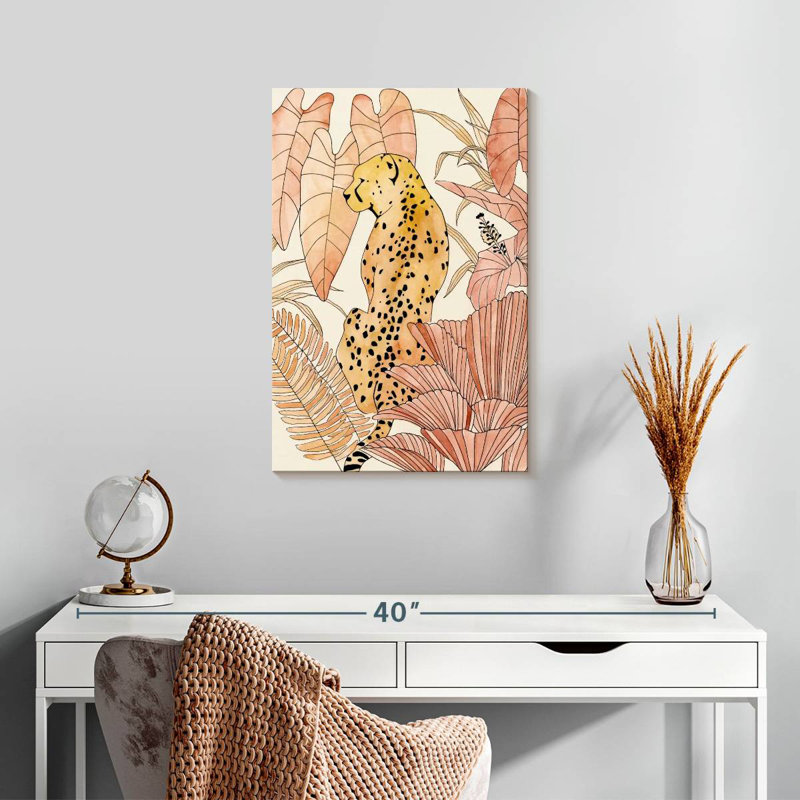 Brampt Blush Cheetah I, 24" H x 16" W