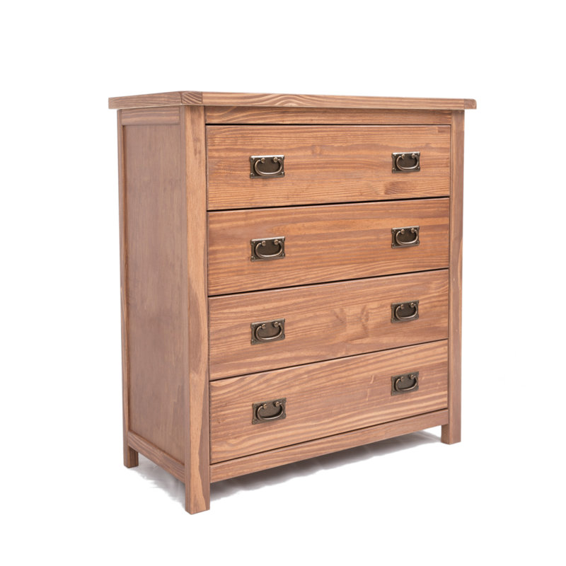 4 Drawer 90Cm Solid Wood Chest