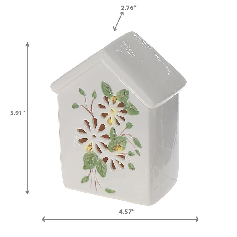 Maison florale à DEL en céramique