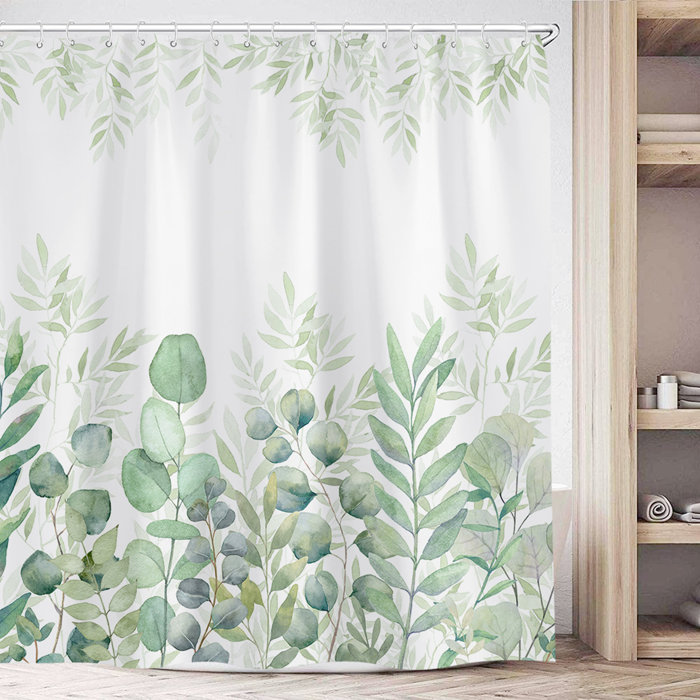 Bless international Odermatt Floral Shower Curtain with Hooks Included ...