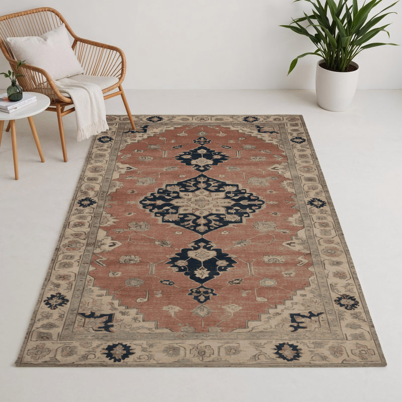 Tapis intérieur et extérieur brun Overdyed, Rectangulaire 3 pi x 5 pi