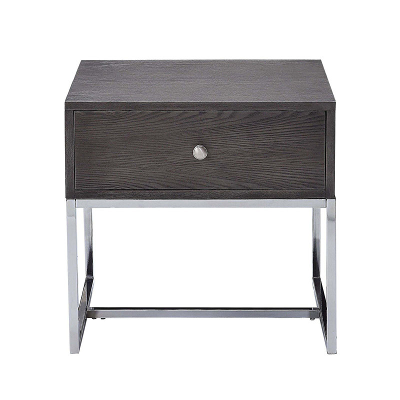 Table de bout chromée avec rangement