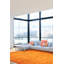 Tapis orange en laine noué à la main de conception unique 7 pi 10 po x 9 pi 7 po
