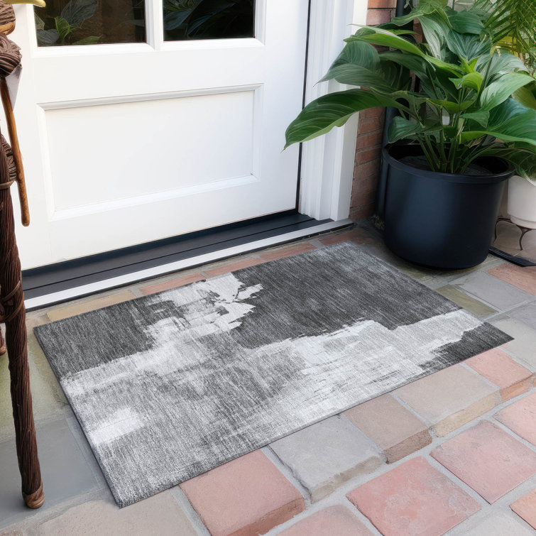 Machine Washable Indoor/Outdoor Christain ACN1334 Grey