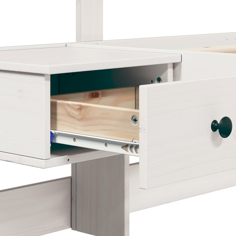 Solid Wood Bed Frame, Small Double (4'), White