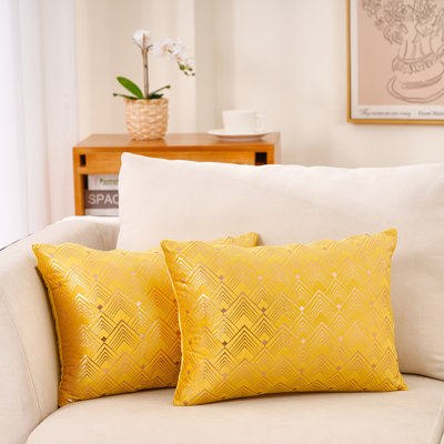 Velvet Throw Pillow Cover With Geometric Pattern Geometric Velvet Throw Pillow