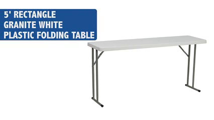 Durable 59.8" Powder-Coated Gray Metal Folding Training Table