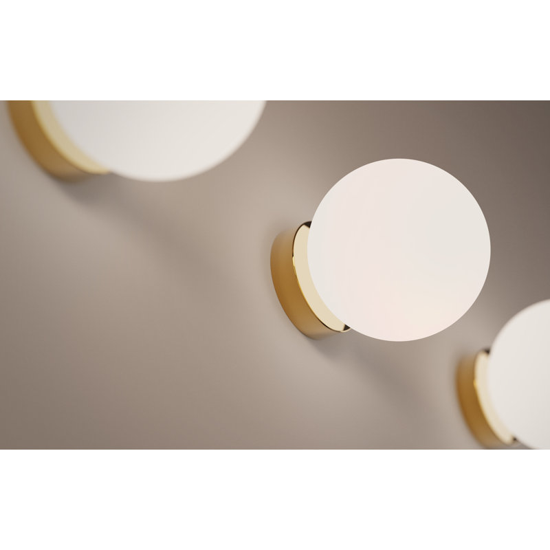 Bola Sphere Globe Flush Mounted Sconce, 17.6" H x 16" W x 16" D, Brass