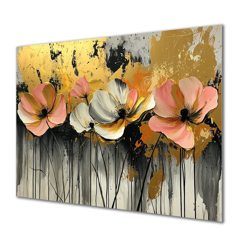 Golden Hibisuc In A Tropical Symphony II - Hibiscus, reproduction d'art murale en métal, H 12 po x l 20 po