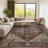 Bohemian Vintage Area Rug Washable Non Slip Moroccan Plant Floral Indoor Rug-426136620