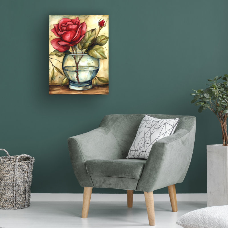 Art sur toile "bol rose Mom", H 14 po x l 19 po