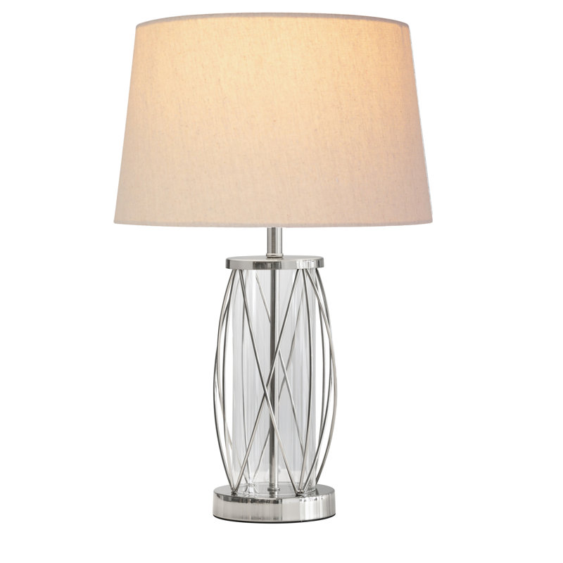 Alexarae 50cm Table Lamp, Silver, Natural