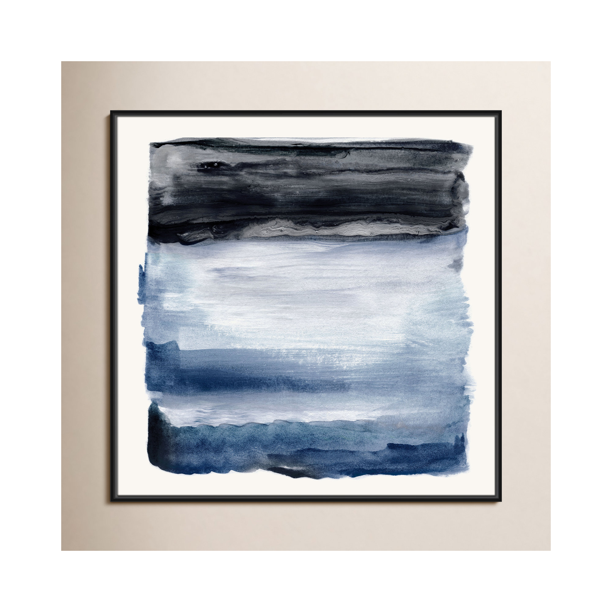 Navy Sky I Print by Nan, 37.5" H x 37.5" W, Black