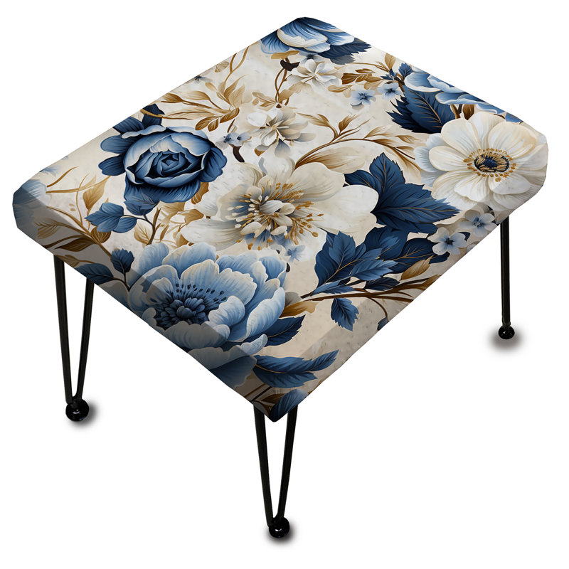 Toile exotique bleue et blanche à motif floral floral