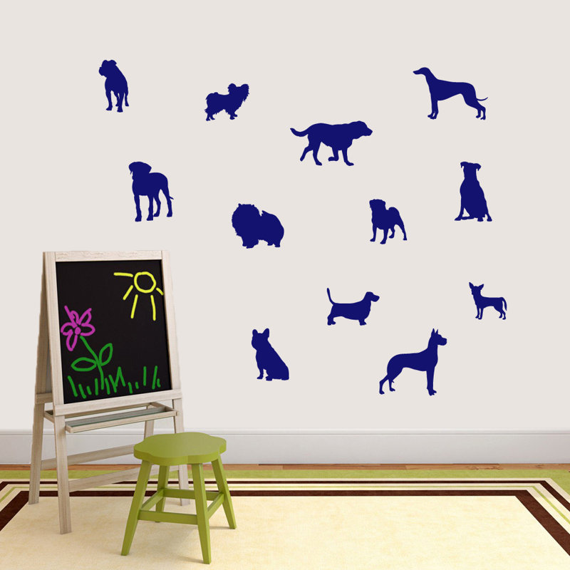 Adhésif décoratif chien, Bleu marine