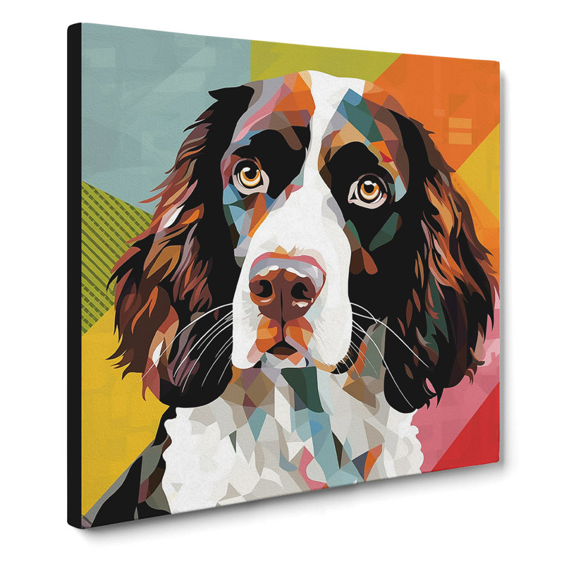 English Springer Spaniel Constructivism - Wrapped Canvas, 35cm H x 35cm W x 3cm D