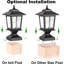 Lampadaires d'extérieur pour lampadaires, poteaux de clôture noirs imperméables résistants à la chaleur et au gel avec éclairage chaud, paquet de 2
