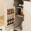 Chariot de cuisine blanc avec plateau pliable et abattant, station de déjeuner mobile multifonctionnelle, trois tiroirs, armoires dissimulées, étagère à épices