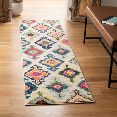 Hertzler Geometric Beige/Blue/Yellow Area Rug