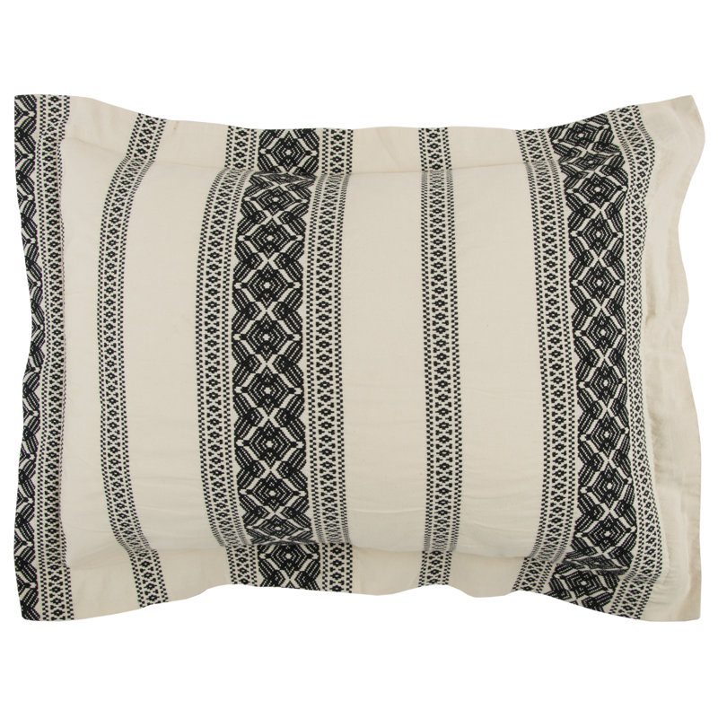 Cherie Cotton Striped Duvet Cover Set, Queen Duvet Cover + 2 Shams