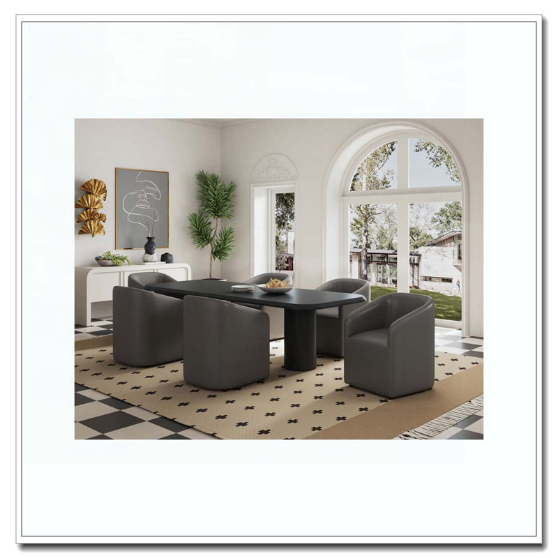 Fauteuil de salle à manger en similicuir, Gris