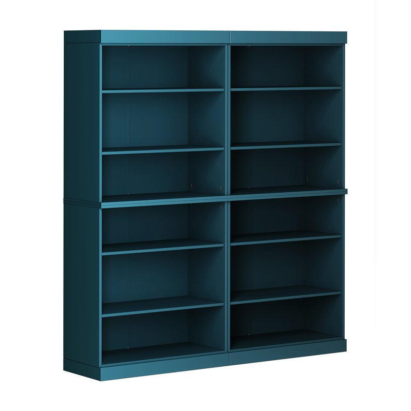 Grande bibliothèque modulaire 100% bois massif avec 12 tablettes réglables, bibliothèque ouverte, l 64 po x H 71,5 po
