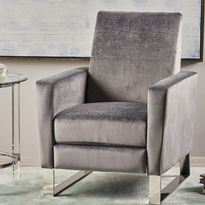 Cesilie Recliner, Velvet, Gray